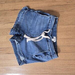 UpWest Blue Jean Shorts with Distressed Style and Drawstring Waist